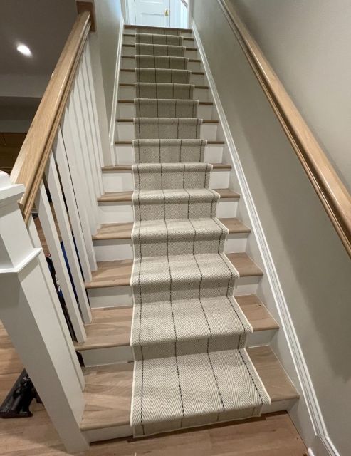 stair runner installation in a Madison NJ home